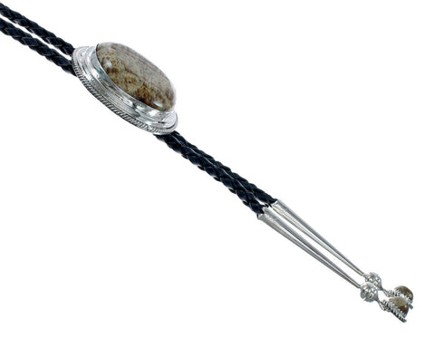 Navajo Silver And Picture Rock Bolo Tie JX131111